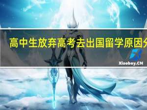 高中生放弃高考去出国留学原因分析