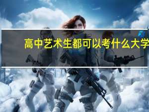 高中艺术生都可以考什么大学