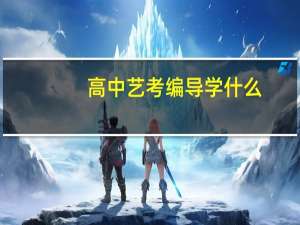 高中艺考编导学什么