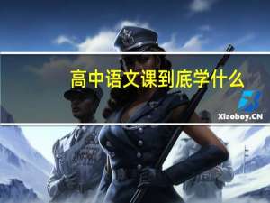 高中语文课到底学什么