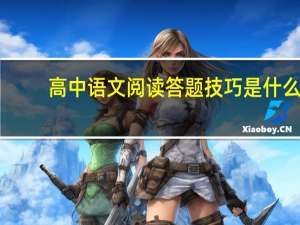 高中语文阅读答题技巧是什么