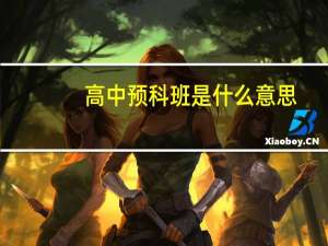 高中预科班是什么意思