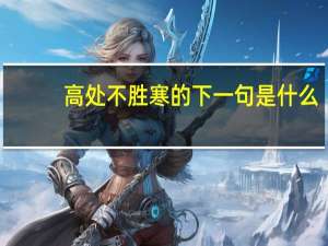 高处不胜寒的下一句是什么