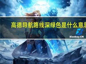 高德导航路线深绿色是什么意思