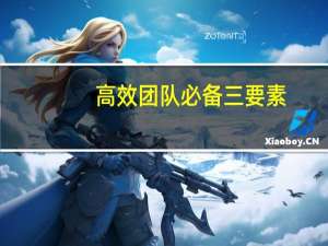高效团队必备三要素
