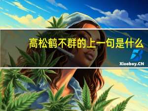 高松鹤不群的上一句是什么