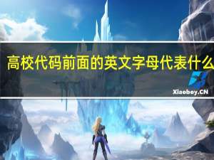 高校代码前面的英文字母代表什么意思