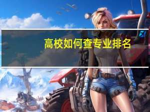 高校如何查专业排名