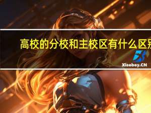 高校的分校和主校区有什么区别