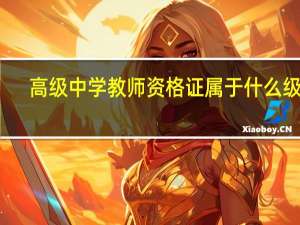 高级中学教师资格证属于什么级别