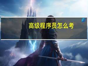 高级程序员怎么考