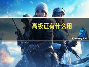 高级证有什么用
