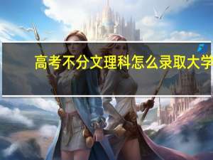 高考不分文理科怎么录取大学
