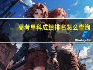 高考单科成绩排名怎么查询