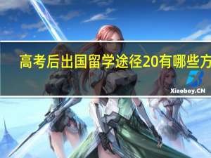 高考后出国留学途径 有哪些方式