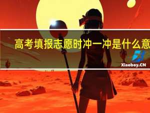 高考填报志愿时冲一冲是什么意思
