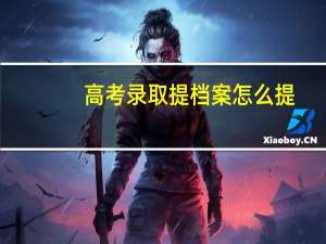 高考录取提档案怎么提