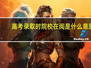 高考录取时院校在阅是什么意思