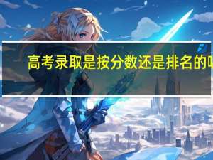 高考录取是按分数还是排名的呢