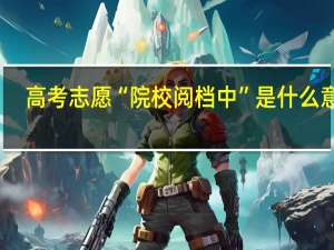 高考志愿“院校阅档中”是什么意思