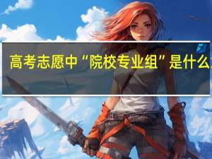 高考志愿中“院校专业组”是什么意思