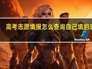 高考志愿填报怎么查询自己填的志愿