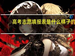 高考志愿填报表是什么样子的