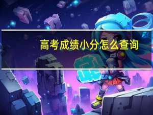 高考成绩小分怎么查询