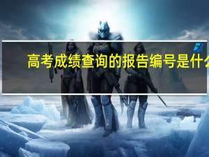 高考成绩查询的报告编号是什么