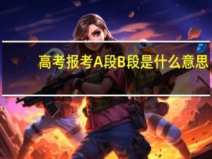 高考报考A段B段是什么意思