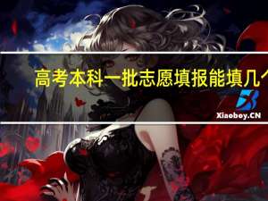 高考本科一批志愿填报能填几个