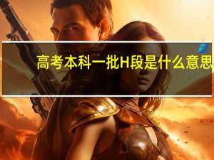 高考本科一批H段是什么意思