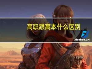 高职跟高本什么区别