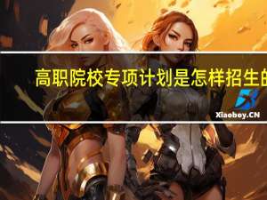 高职院校专项计划是怎样招生的