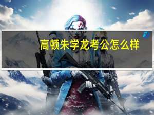 高顿朱学龙考公怎么样