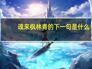 魂来枫林青的下一句是什么