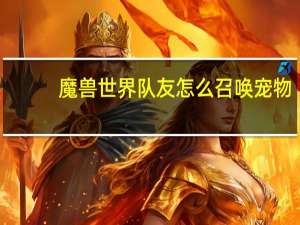 魔兽世界队友怎么召唤宠物