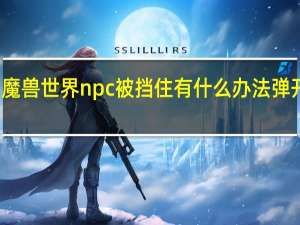 魔兽世界npc被挡住 有什么办法弹开人吗（魔兽世界npc被挡住）