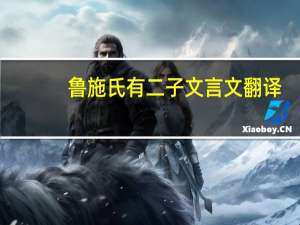 鲁施氏有二子文言文翻译
