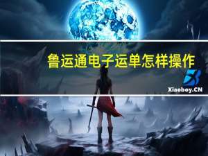 鲁运通电子运单怎样操作