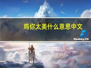 鸡你太美什么意思中文（鸡你太美什么意思）