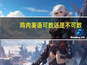 鸡肉英语可数还是不可数