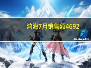 鸿海7月销售额4692.3亿元台币营收同比减少1.23%