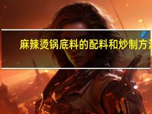 麻辣烫锅底料的配料和炒制方法