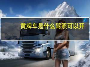 黄牌车是什么驾照可以开（黄牌车是什么意思?）