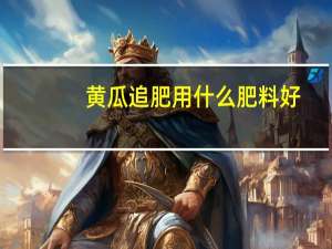 黄瓜追肥用什么肥料好