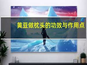 黄豆做枕头的功效与作用点（黄豆枕头的功效与作用点）