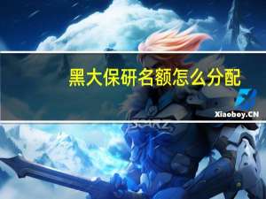 黑大保研名额怎么分配