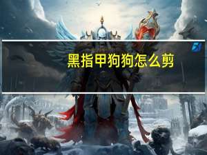 黑指甲狗狗怎么剪