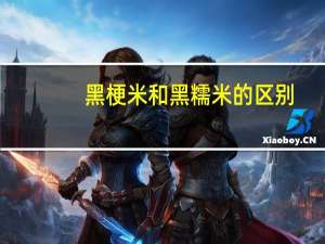 黑梗米和黑糯米的区别